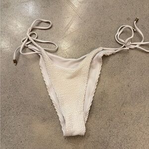 White Textured Bikini Bottom